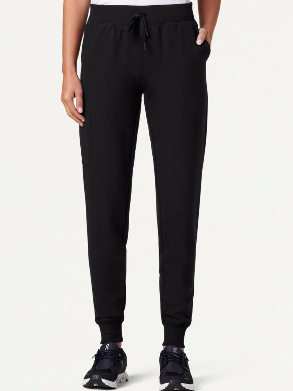 Jaanuu Black Women’s Silex Slim Knit Waist Jogger Scrub Pant NWT
